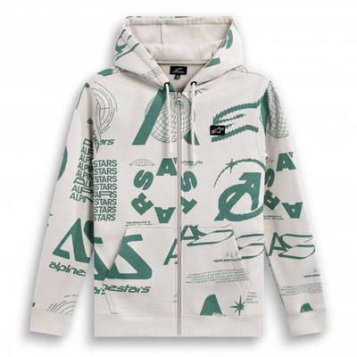 Alpinestars Determinnt Hoodie Zip Up Kapuzenoberteil off white green