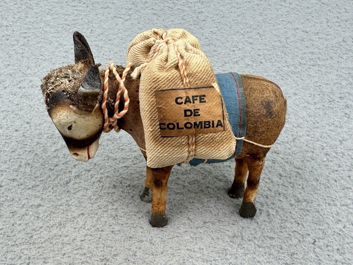 cafe de Colombia ゴメス人形　陶器製 農夫の像 置物 Vintage Cafe De Colombia Donkey Mule Figurine Carrying Bags | eBay