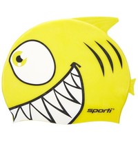 Cartoon Shark Silicone Swim Cap for Kids, Unisex Youth Bathing Cap 210