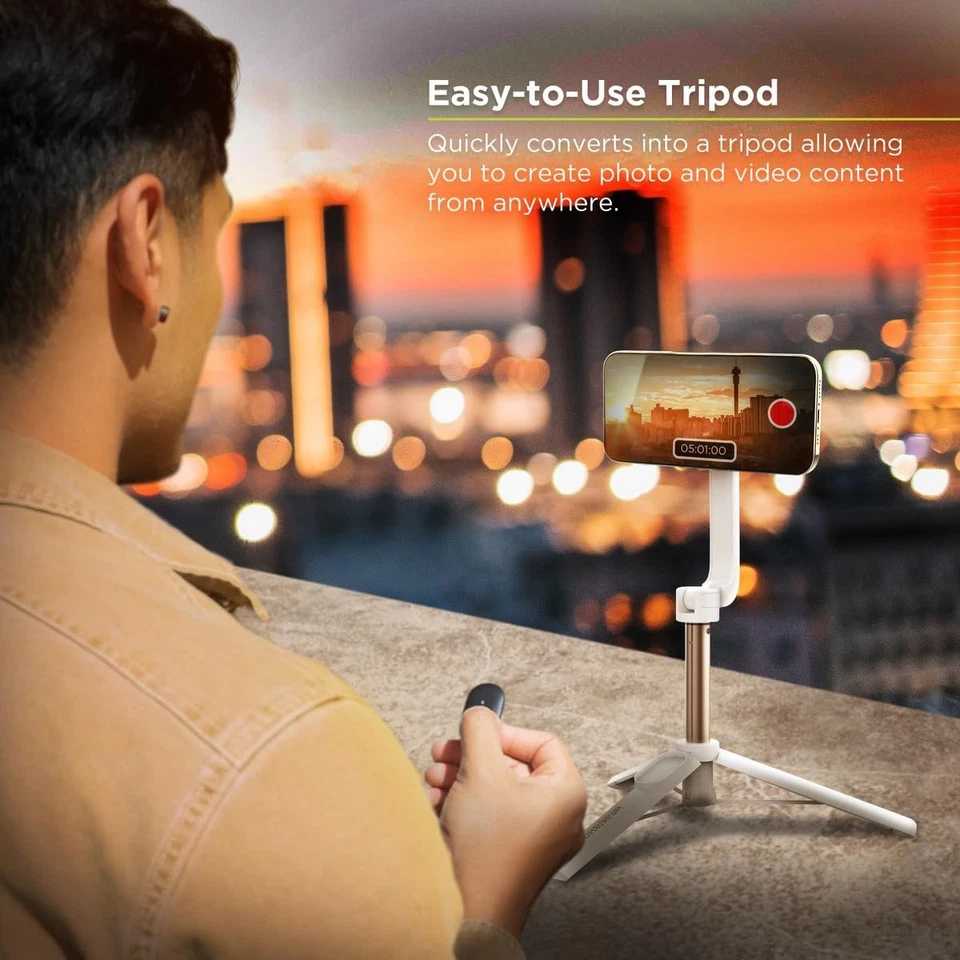 Suporte magnético para tripé selfie stick com controle remoto sem fio, compatível com MagS... - Imagem 4 de 4
