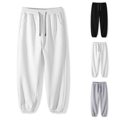 Waffelhose Baggy Jogginghose Einfarbig Atmungsaktiv Waffelstoff Freizeitkleidung