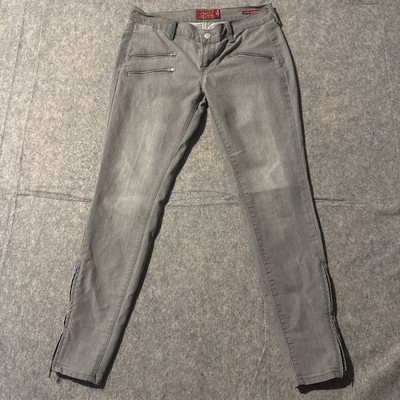 Lucky Brand Charlie Super Skinny Jeans Womens Sz 8 Gray 29  Inseam Zip Ankles