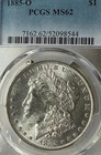 1885-O MS62 PCGS New Orleans Mint Morgan Silver Dollar