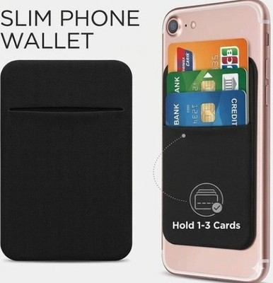Stick On Phone Wallet Card Holder Slim Adhesive Pocket for iPhone Smart Phone