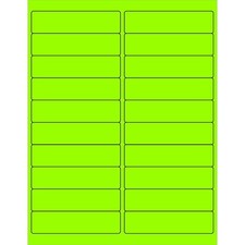 2000 Labels 4" x 1" Fluorescent Green Shipping Address Labels for Laser Inkjet