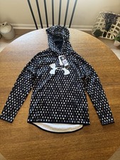 Under Armour Print Logo Girl's Armour Fleece Hoodie Size YXL 1343612 Black 45