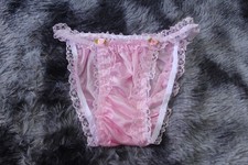 A173 2XL/ElasticW.24-44" Pink Nylon Thong Bikini Panties Underwear Knickers