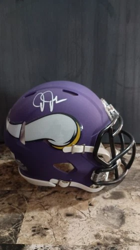 Justin Jefferson Signed Mini Helmet Minnesota Vikings Beckett Coa