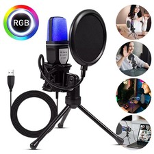 Mikrofon PC Gaming Microphone RGB USB Mikrofo...