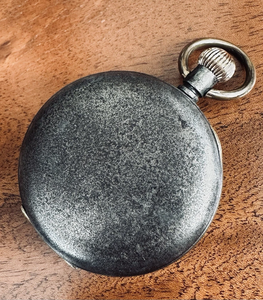 Reloj Bolsillo Cronógrafo en Gunmetal. Alrededor de la Primera Guerra Mundial con movimiento complicado. Foto 2 de 4
