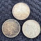 Lot of 3 Peace Silver Dollars – 1922 $1 U.S. Coins – 90% Silver – Circulated