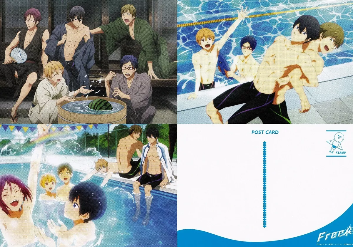 Free! Iwatobi Swim Club - 3D Postcard - Haruka / Makoto / Rin