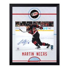 Martin Necas Signed Carolina Hurricanes Graphic Rink 19x23 Frame