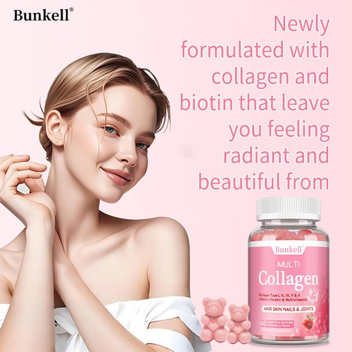 Multi-collagen gummies - natural hair care, nail care, fine lines improvement - Bild 7 von 10