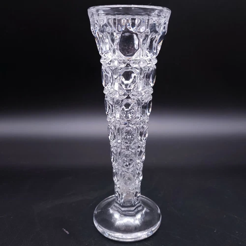 5" Vintage FEDERAL GLASS Windsor Clear Bud Vase