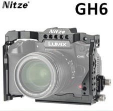 Plataforma jaula cámara Nitze GH6 Arca placa suiza abrazadera de cable HDMI para Panasonic GH6