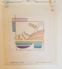 Studio 2 Hand Painted "Platform Shoe" Needlepoint Canvas 36 
