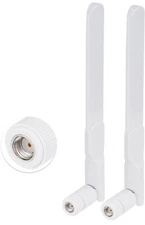 Bingfu Dual Band WiFi 2.4-5-5.8GHz 8dBi MIMO RP-SMA Male White Antenna 2-pack