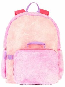 pink fuzzy backpack