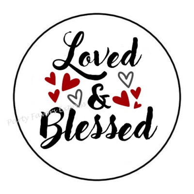 10cm Auto-Aufkleber Sticker Decal Laptop Farbe Loved Blessed bunt Rund R1349