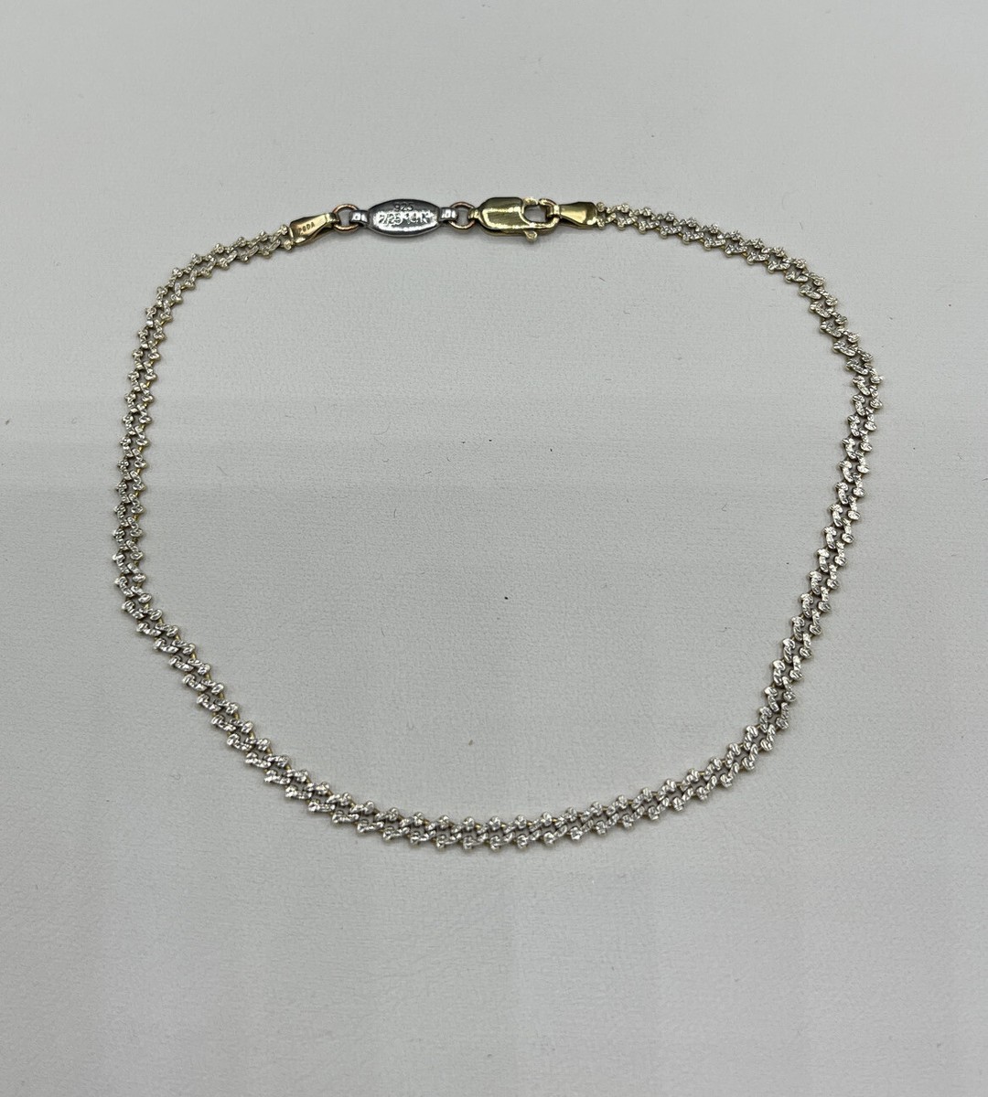 Beautiful PGDA 14K 925 Sterling Silver Reversible Chain Detail Bracelet 