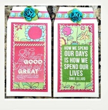 Sewn Premade Scrapbook Page/Sewn Tag Set: Life Is Good