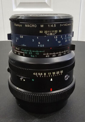 Mamiya MACRO M 1:4.5 F 140mm M/L-A Camera Lens With 2 Caps - made in Japan