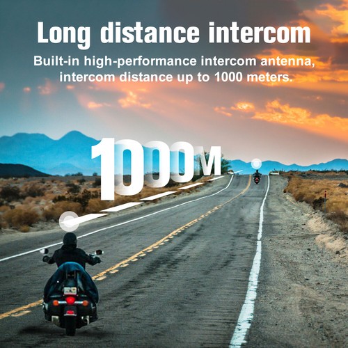 2X V6S Bluetooth Intercom Motorcycle Helmet Headset Interphone 1KM 2 Way Type-C - Picture 5 of 11