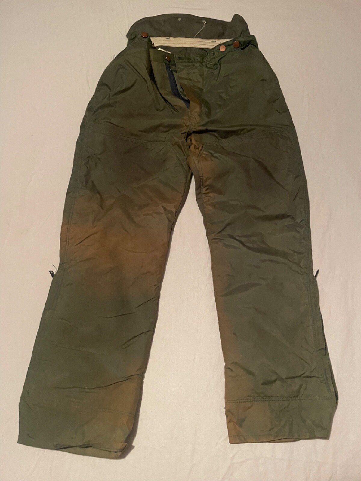 Used Woodland Chainsaw Pants Protective Chaps Insulated waist 3234