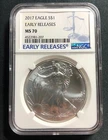 2017 1 oz Silver American Eagle Philadelphia Mint NGC MS 70 Early Releases