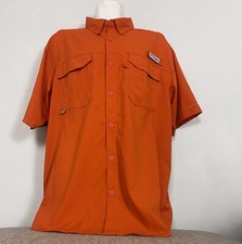 Columbia Men's PFG Blood 'N Guts Omni-Shield Short Sleeve Woven Shirt Orange XL