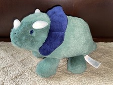 Carter s Dinosaur Plush Green Navy Just One You Triceratops Stuffed Animal EUC