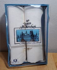 Cambridge Classic White Set of 10 Men's Handkerchief's 100 Cotton Made In USA