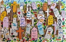 Old James Rizzi 3D I'D Rather Be IN Philly Autographed Handnummeriert 1990