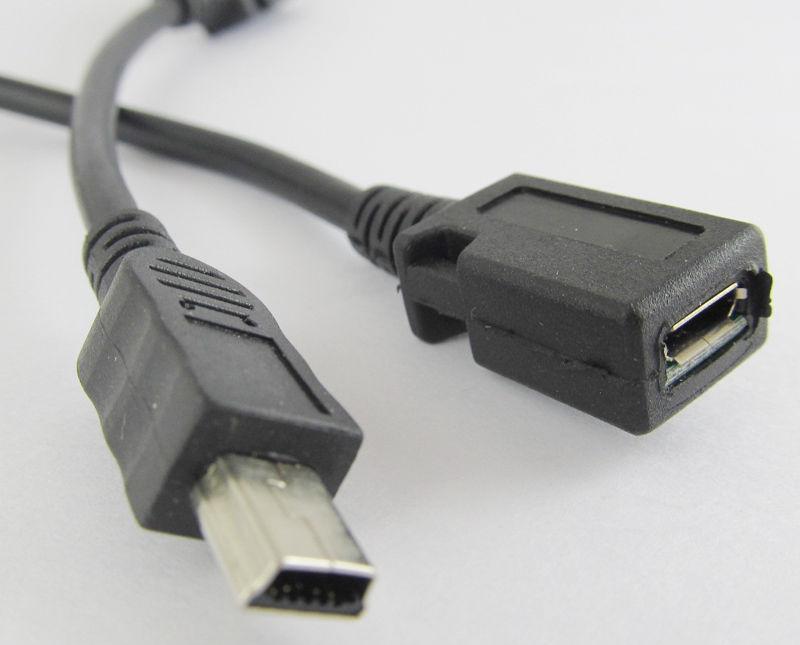 Mini 5pin USB Male Plug to Micro 5pin Female Cable USB Adapter