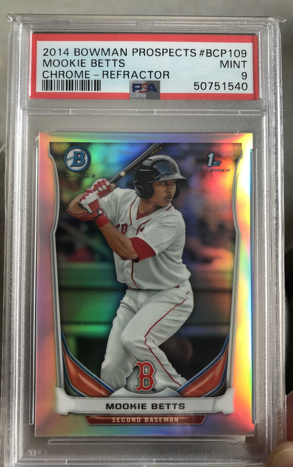 2014 Bowman Chrome Mookie Betts Rookie Refractor PSA 9  #199/500 Low Buy Now