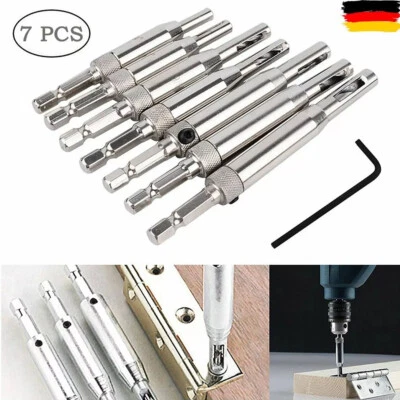 MARKENLOS 7x HSS Bohrer Set Holzbohrer Zentrierbohrer Scharnierbohrer Selbstzentrierende