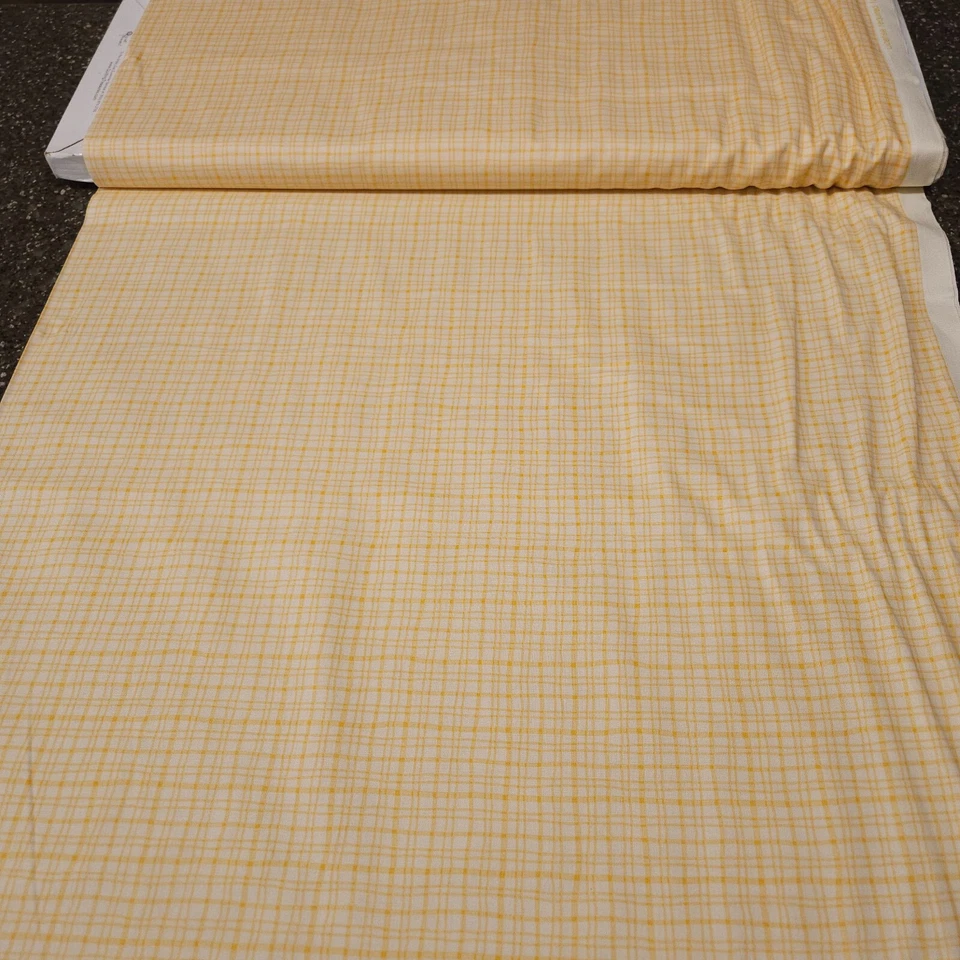 What Little Girls Are Made Of BTY Bethany Shackelford QT Tonal Yellow Line Plaid - Image 3 of 3
