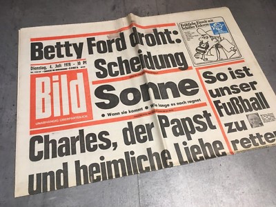 BILDzeitung  04.07.1978 Juli 4.7.1978  Geschenk 41. 42. 43. 44. 45. Geburtstag
