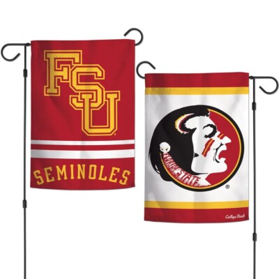 FLORIDA STATE SEMINOLES COLLEGE VAULT 12''X18'' 2 SIDED GARDEN FLAG NEW WINCRAFT