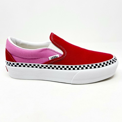 red platform slip on vans