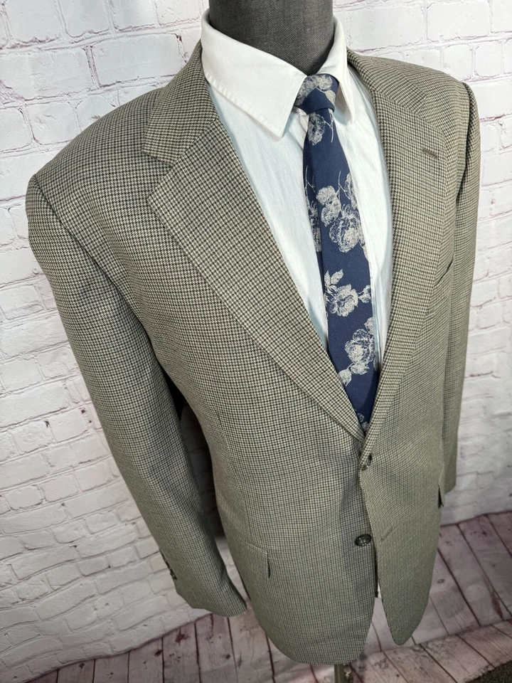 Abrigo Blazer Chaqueta Deportivo CLUB ROOM Para Hombres Marrón PATA DE GALLO A CUADROS AJUSTE REGULAR 44R Foto 3 de 4