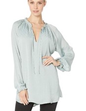 Show Me Your Mumu Polka Dot Blouse Bell Sleeves Sage Green Size L