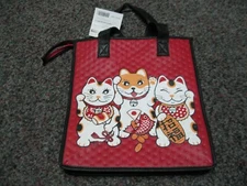 NWT Tropical Paper Garden Insulated Reusable Shopping Tote Bag "Blessing" cats
