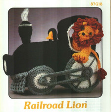 NEW RAILROAD LION TRAIN HOME DECOR ANNIE'S DIGEST CROCHET PATTERN LEAFLET