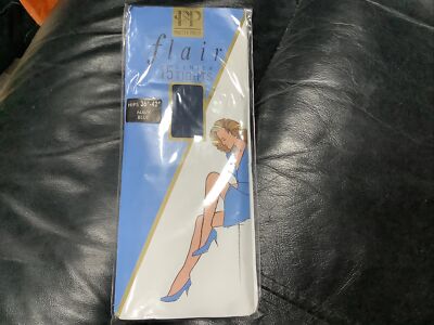  Vintage 15 Denier Pretty Polly Flair Tights Hips 36'' - 42'' hip Navy Blue