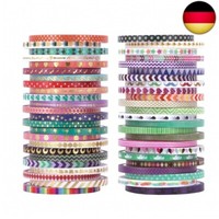Wt 48 Rolls Washi Tape Set, Foil Gold Skinny Decorative Washi Masking Tapes, 3