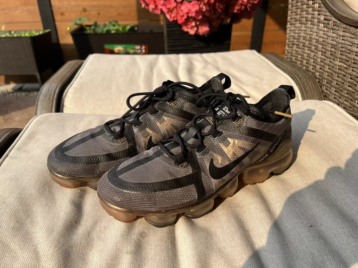 Nike Air VaporMax 2019 Black Metallic Gold AR6631 002 Size 8 US