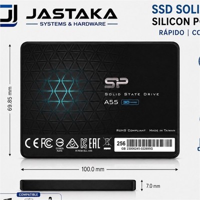 Silicon Power A55 256GB 2.5'' SATA III 3D NAND Internal SSD for PC/Laptop