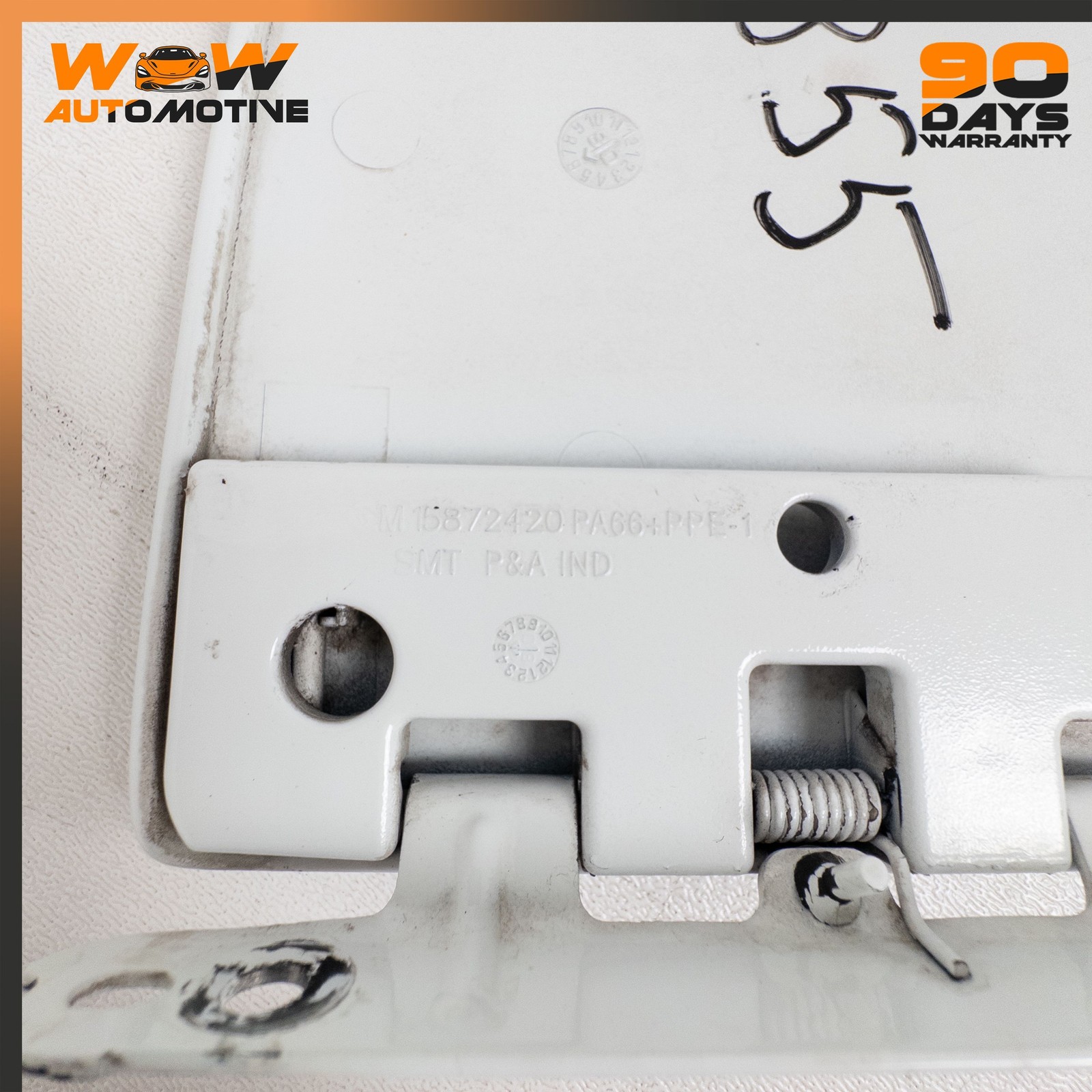 08-13 CHEVROLET CORVETTE C6 FUEL DOOR LID GAS TANK COVER WHITE 20978682 OEM